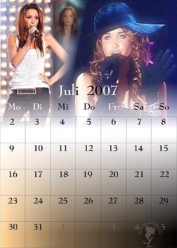 Monrose-Kalenderblatt Juli 2007 mit Mandy