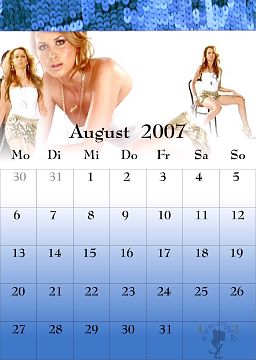 Monrose-Kalenderblatt August 2007 mit Mandy